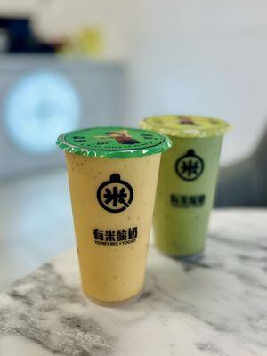 Mango pomelo sago, red bean matcha