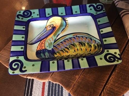 6/23/16. Thursday afternoon. Beautiful pelican serving plate!