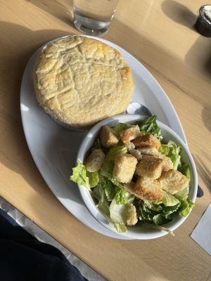 Mini Pot Pie and Side Caesar Salad