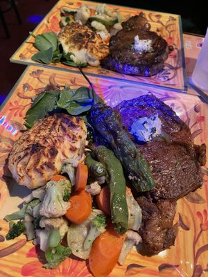 Ribeye Steak dinner; veggies from frozen but still very good