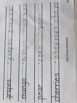 Writing worksheet for a 4-5 year old.