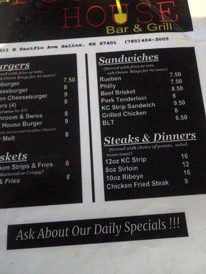 Our menu