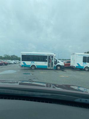 Vans that deliver passengers to designated terminal