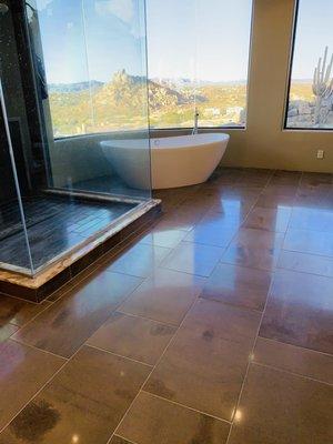 Limestone clean,hone,polish and seal in Toon Arizona