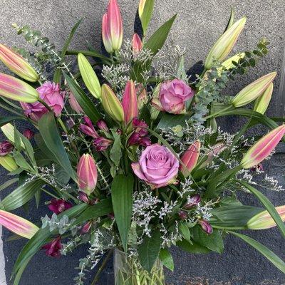 Customer Rose and Lily Arrangement