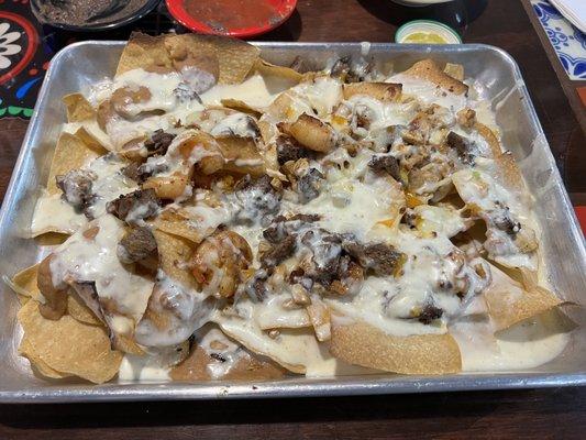 Nachos (before adding the rest of the toppings)