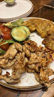 Chicken breast, tostones, house salad