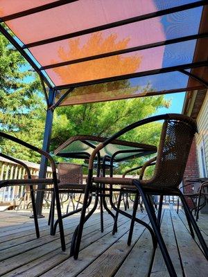 Dine outdoors in our pet friendly patio area.