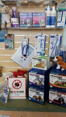 We carry a full line of veterinary approved flea and heartworm products