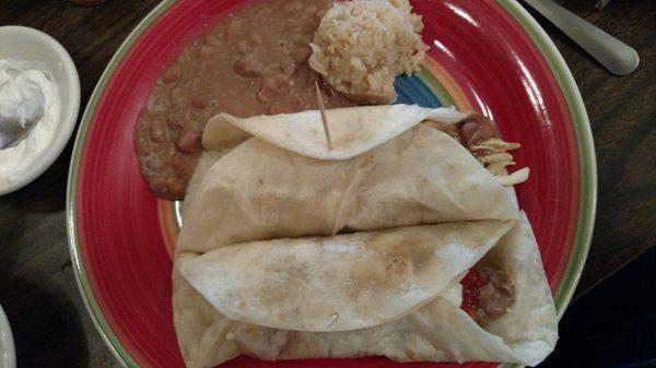 Chicken burritos.