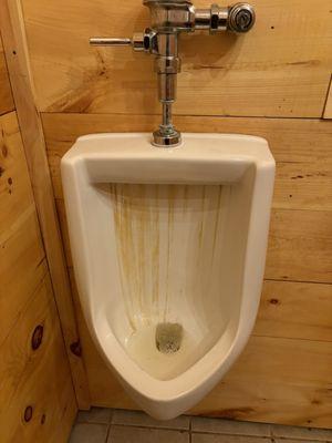 Stained urinal that didn't flush