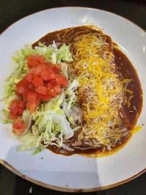 Cheese and onion enchilada