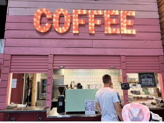 Coffee stand inside Miss Lucille's