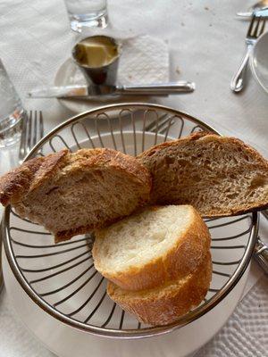 Basket of bread.