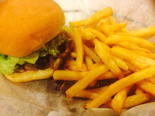 Mexican burger and fries