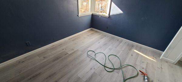 Vinyl flooring with baseboards in upland CA.