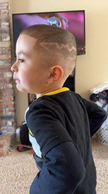 Batman haircut for my little Batman!