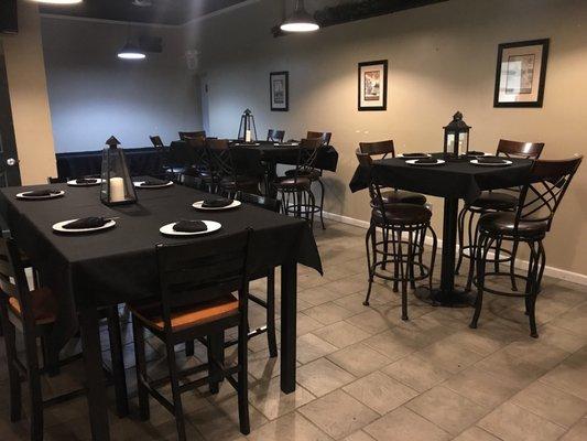 We are able to host private parties such as rehearsal dinners, birthday parties, etc.