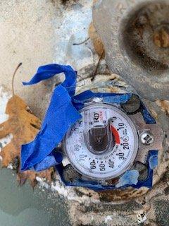 Original meter with the blue tape Amerigas put over it, discovered by my adult daughter.