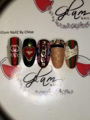 Gel Nail Art #Gucci Nails. 13 year trained Nail Artist