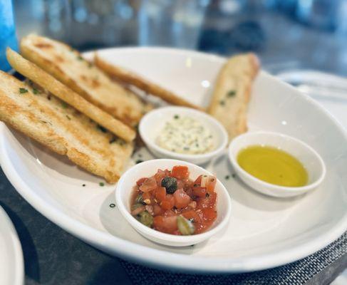 Pearl bread service. House made rosemary focaccia.