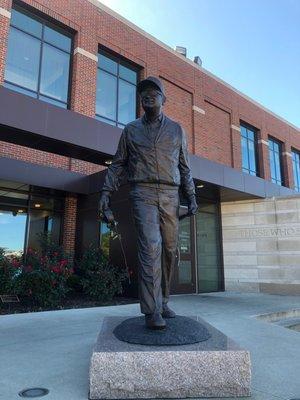 Bo Schembechler Statue out front of Schembechler Hall