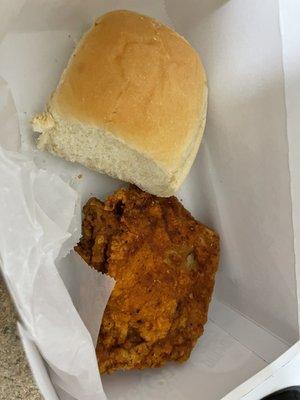 Fried chicken with roll