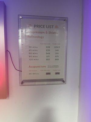 Price list