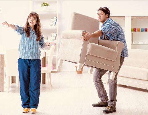 Dont do this on your own, you can really cause damages to your back and your furniture. Calll us!!!@ 609-331-0118