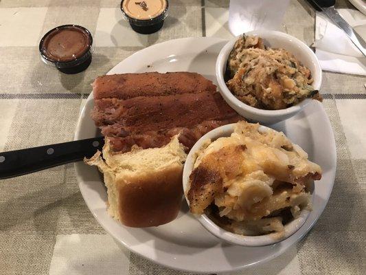 Baby back Ribs, Au Gratin potatoes, Zuchini Bake.