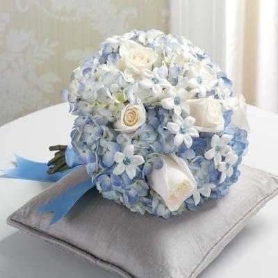 Blue wedding bouquet in Conyers GA