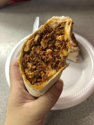 Chorizo, egg, cheese breakfast burrito. Fantastic!!!!!