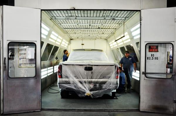 With our down draft paint booth and PPG paint system your car will be back to pre-collision condition in no time!