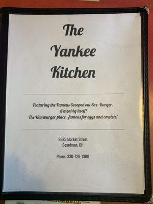 Menu cover.