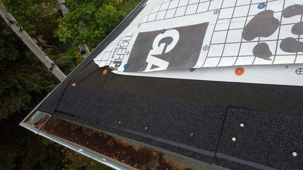 Ice & water shield on all eave edges to prevent ice flow from ruining roof decking.