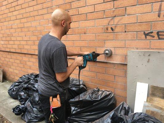 Doing dryer vent reroute for residential property in Brooklyn. If your dryer clean and starting acting up give us a call!