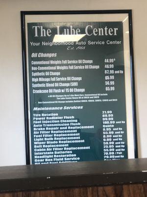 Service menu