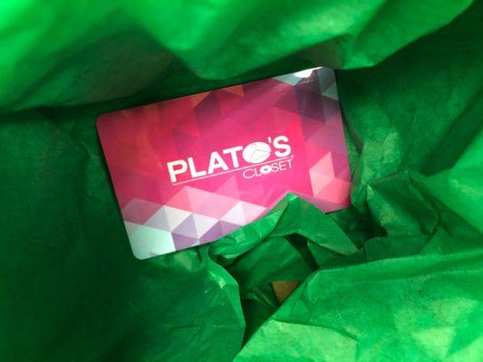 We sell Plato's Closet gift cards!