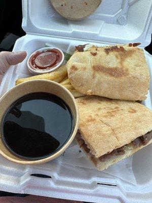 French Dip w/Au Jus and Fries