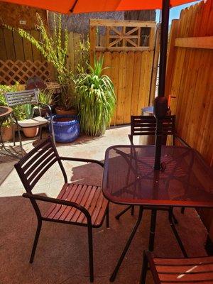 Back patio seating