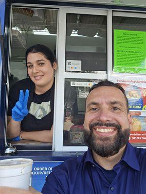 One of the Food Truck Ladies with El Tigre's Taste Buds.