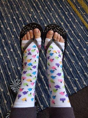 Polish socks and flip flops to make sure you're nails are dry and looking fly!