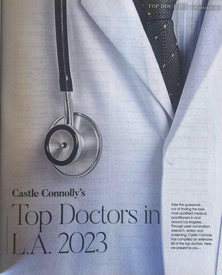 Honored to be selected in the Top Doctor directory - the largest network of physician peer-nominated doctors in the nation.