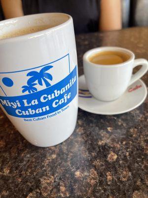 Cafecito and cafe con leche