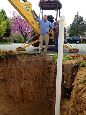 Roger at a sewer line repair.