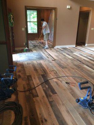 Rough cut floor installation