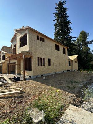 New construction house with modern roof, 2800sq ft, builder happy with results.