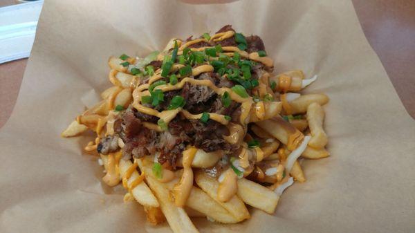 Poutine fries with kalua pork