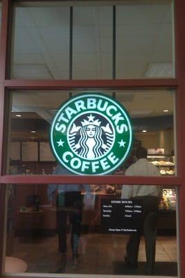 You'll find a Starbucks right inside the main entrance