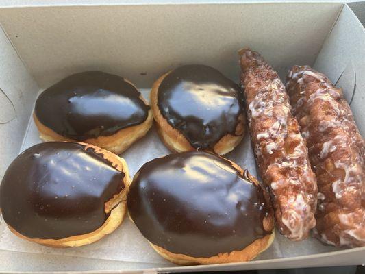 Boston cream and apple stick fritter